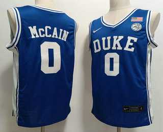 Mens Duke Blue Devils #0 Jared McCAIN Blue College Basketball Jersey